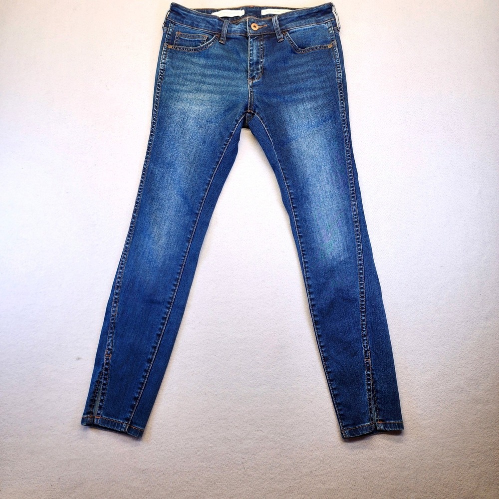 Pilcro‎ and the Letterpress Anthropologie Mid Rise Skinny Jeans split hem 28